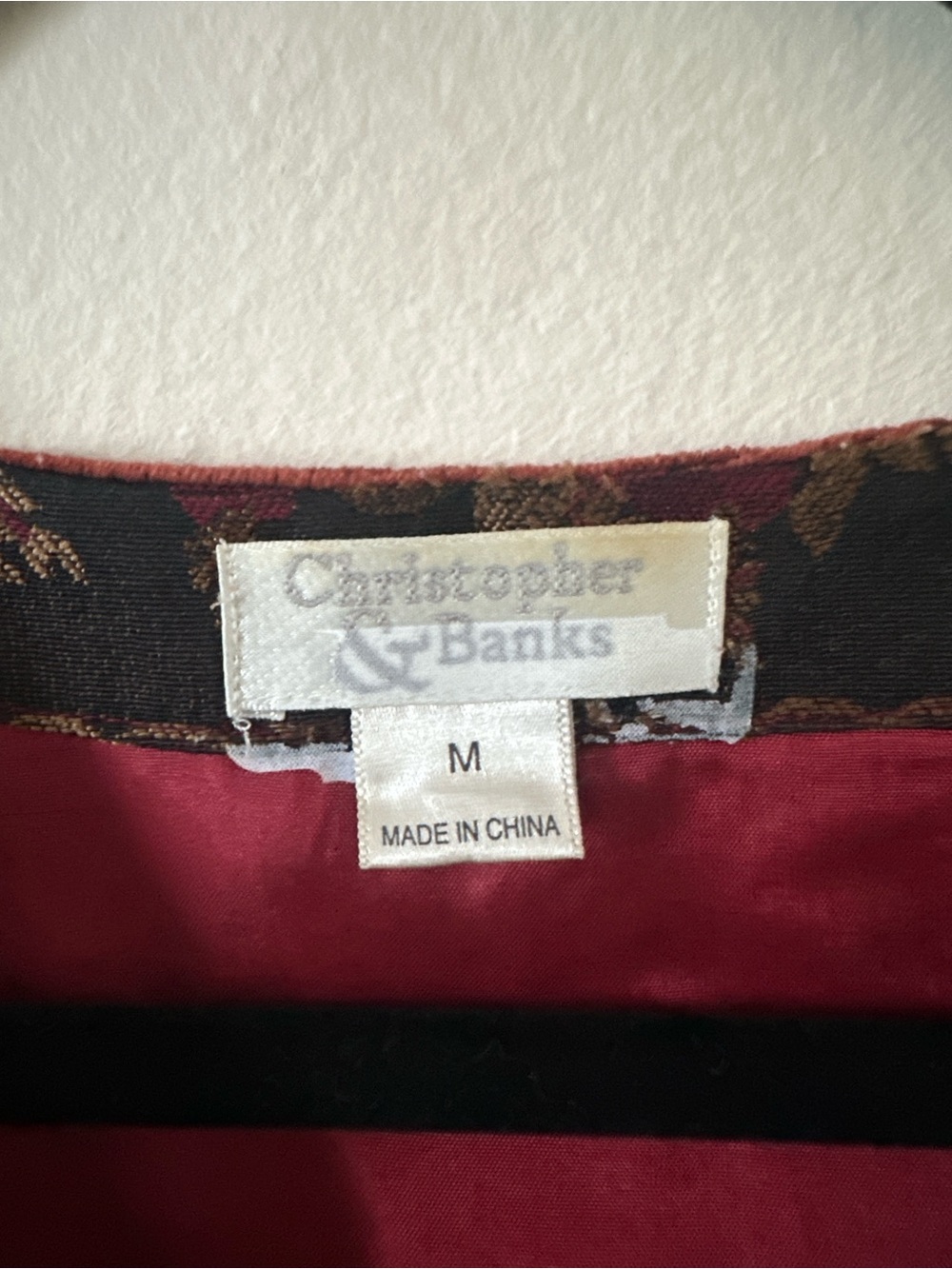 Vintage Christopher & Banks Red and Brown Patterned Women's Vest - Picture 5 of 6